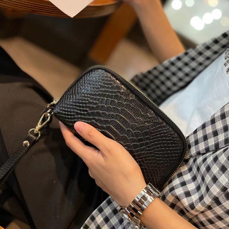 Long Clutch Female Temperament Wrist Crocodile Handbags