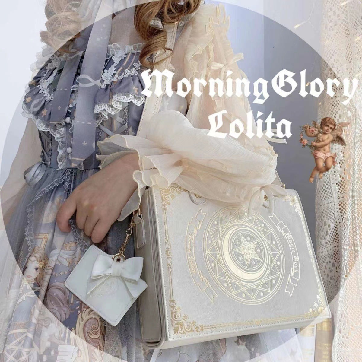 Star Moon Magic Book Flip Lady Shoulder Bags