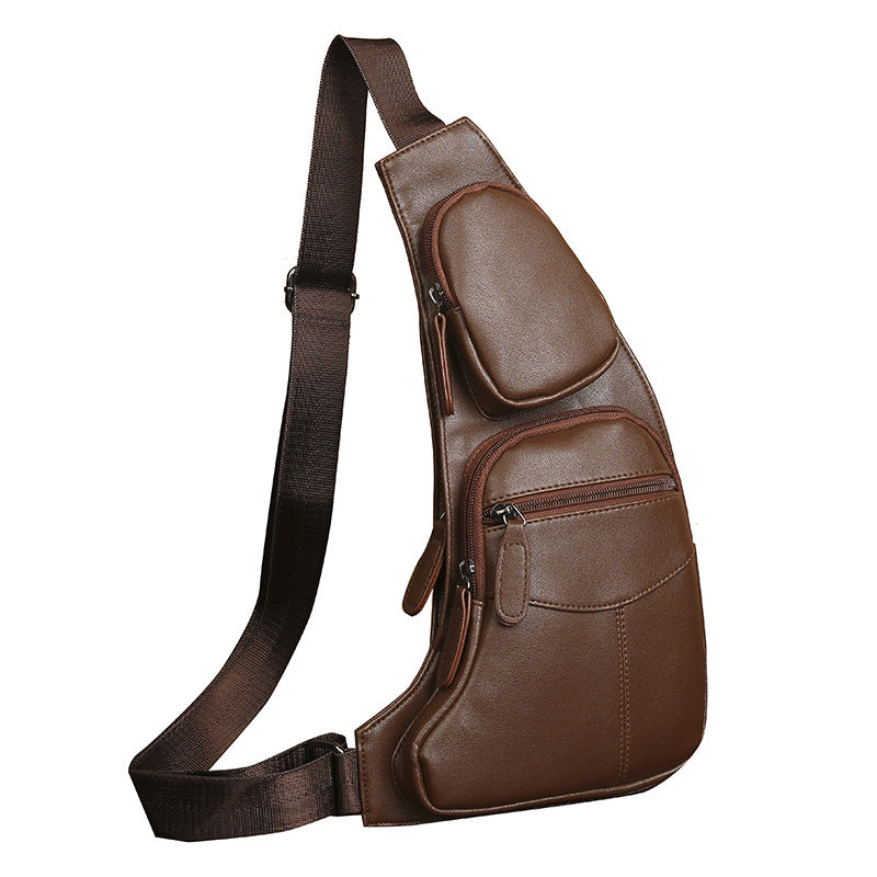 Graceful Men's Comfortable Trendy Close-fitting Leather Men's Chest Bags