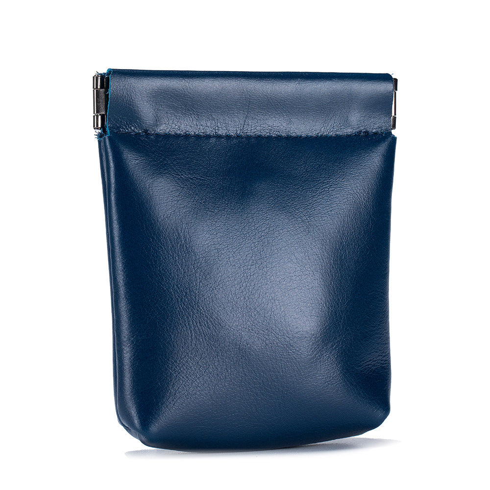 Leather Leaf Spring Earphone Automatic Tight Port Buggy Wireless Coin Purses