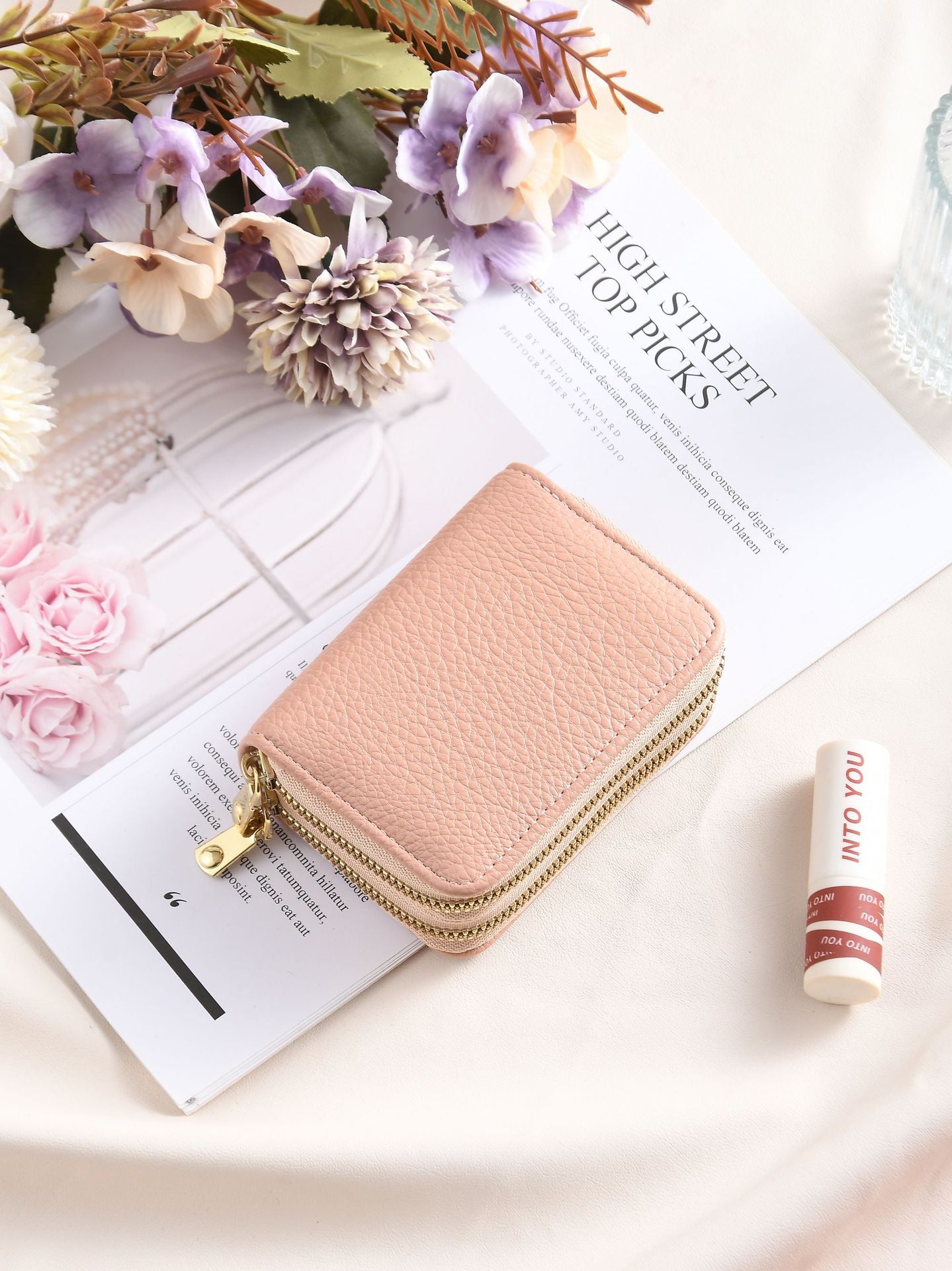 Women's Litchi Pattern Organ Style Simple Layer Card Holder