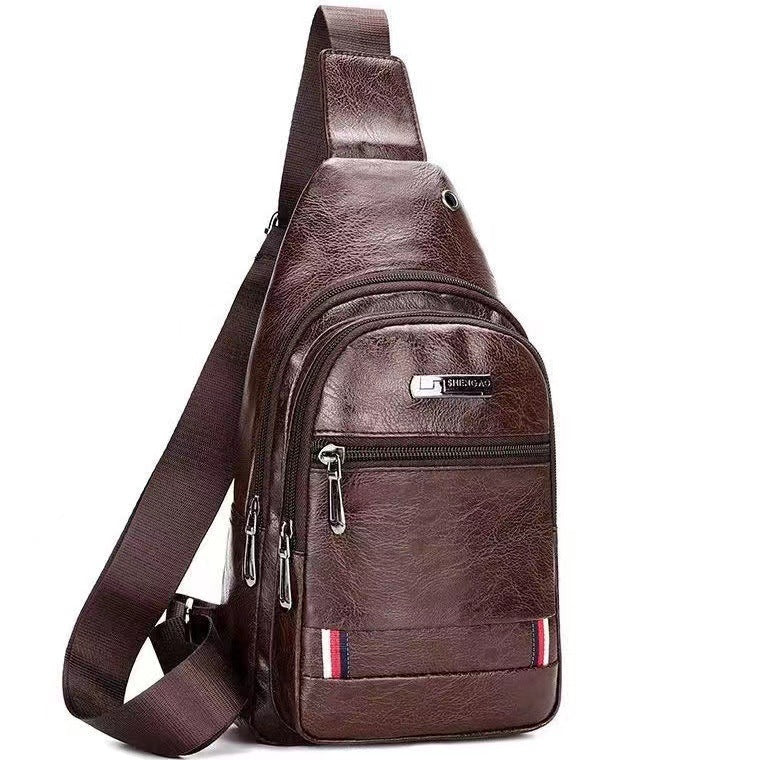 Men's Fashion Soft Leather Cross Body Men's Chest Bags