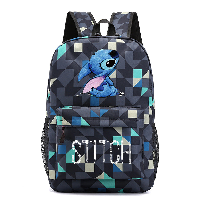 Stitch Black Starry Sky Large Capacity Backpacks