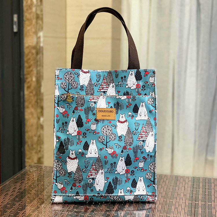 Korean Style Waterproof Lunch Box Commuter Make-up File Handbags