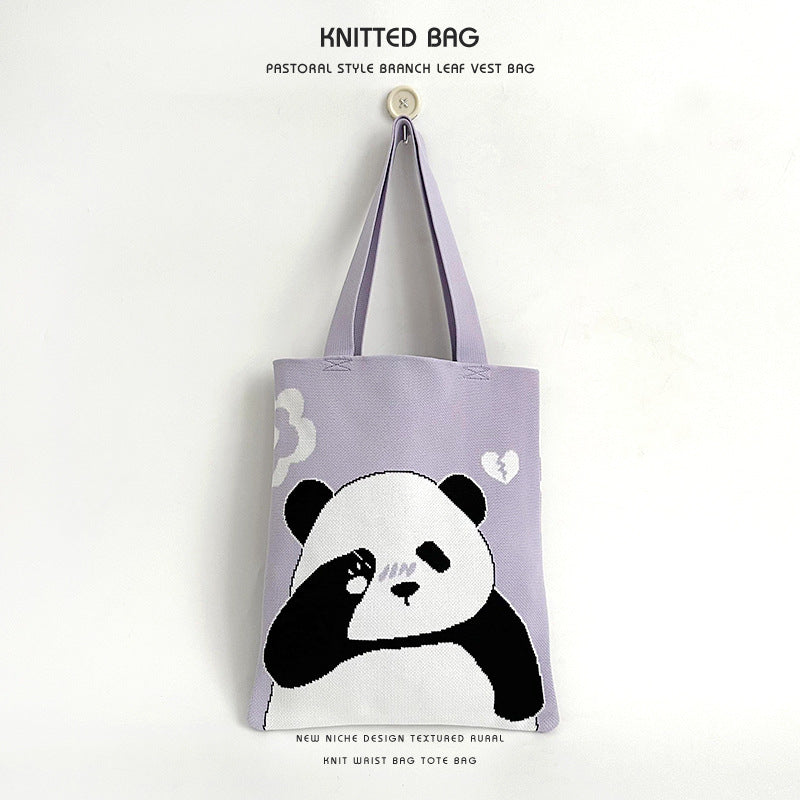 Women's National Style Panda Storage Large Capacity Shoulder Bags