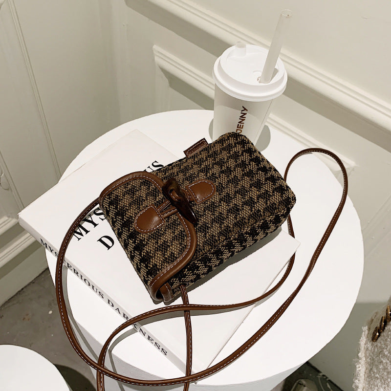 Women's Popular Fashionable Plaid Mobile Design Shoulder Bags