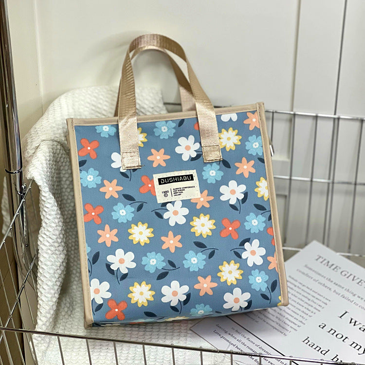 Floral Large Capacity Portable Wash Lunch Box Bags