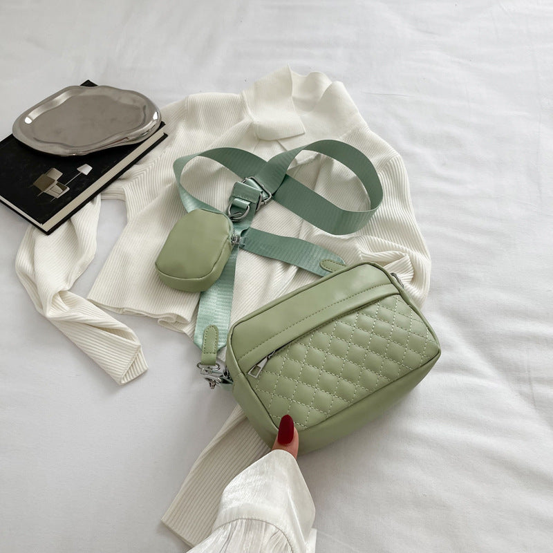 Women's Underarm Simple Texture Embroidery Thread Diamond Shoulder Bags