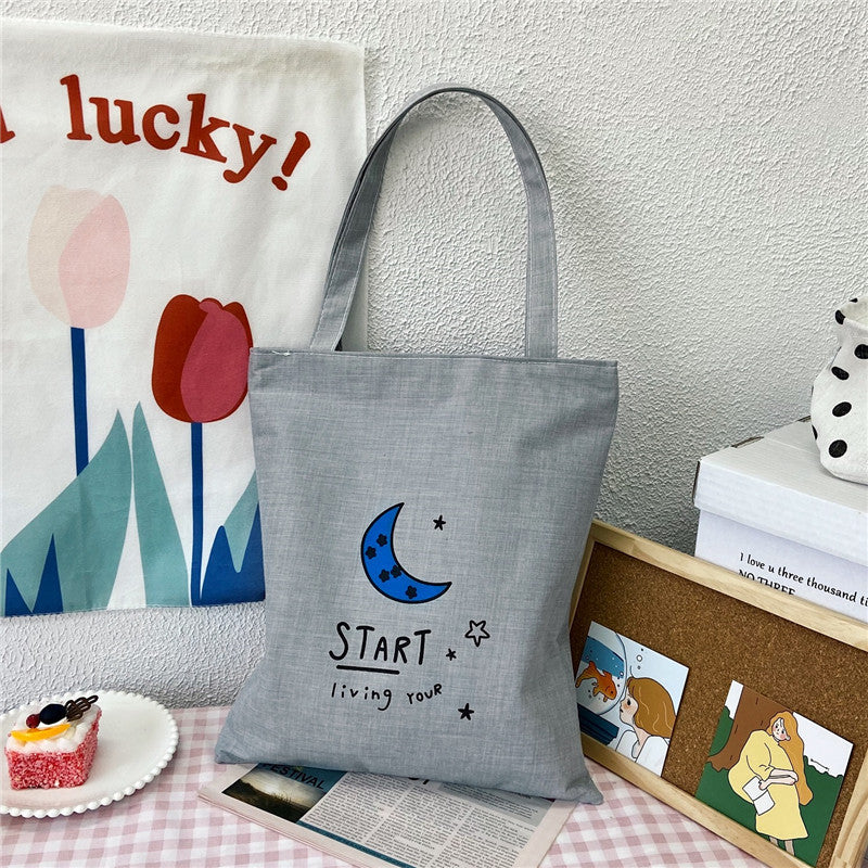 Canvas Printed Simple Fashion Packaging Book Handbags