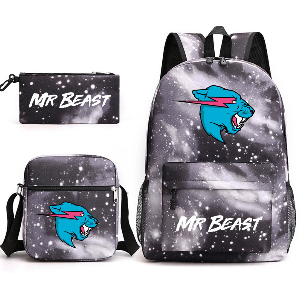 Pretty Durable Three-piece Printed Computer Canvas Backpacks