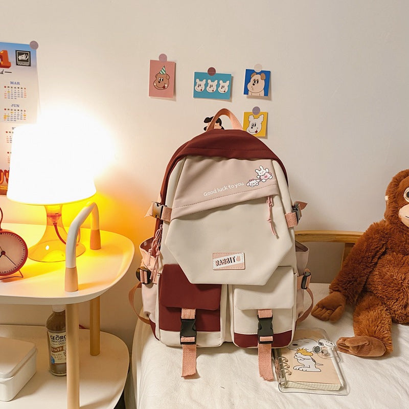 Summer Nylon Contrast Color Fashion Street Backpacks