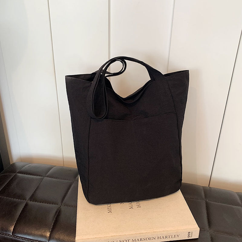 Women's Capacity Artistic Simple Washed Cloth For Shoulder Bags