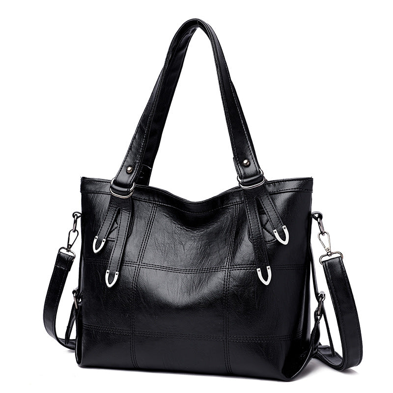 Women's Soft Leather Textured Large Capacity Fashion Shoulder Bags