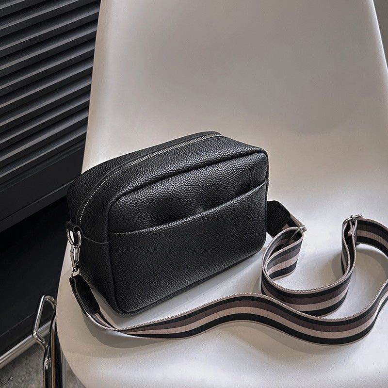 Women's Fashion Solid Color Wide Strap Crossbody Bags