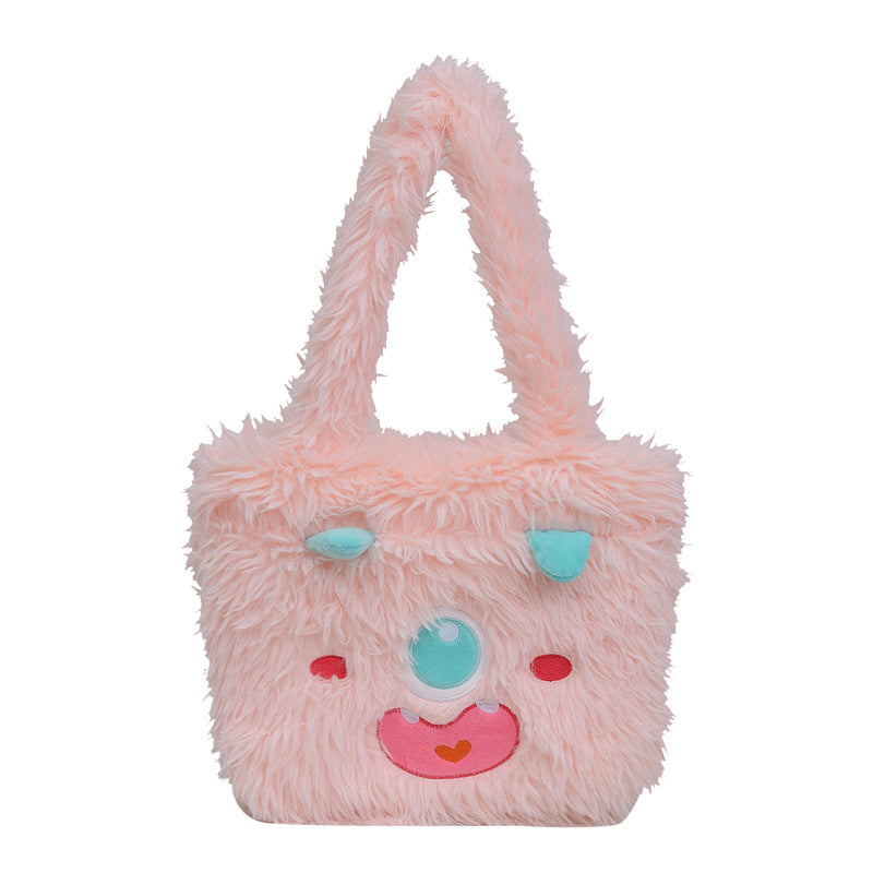Cute Little Monster Cartoon Plush Gift Shoulder Bags