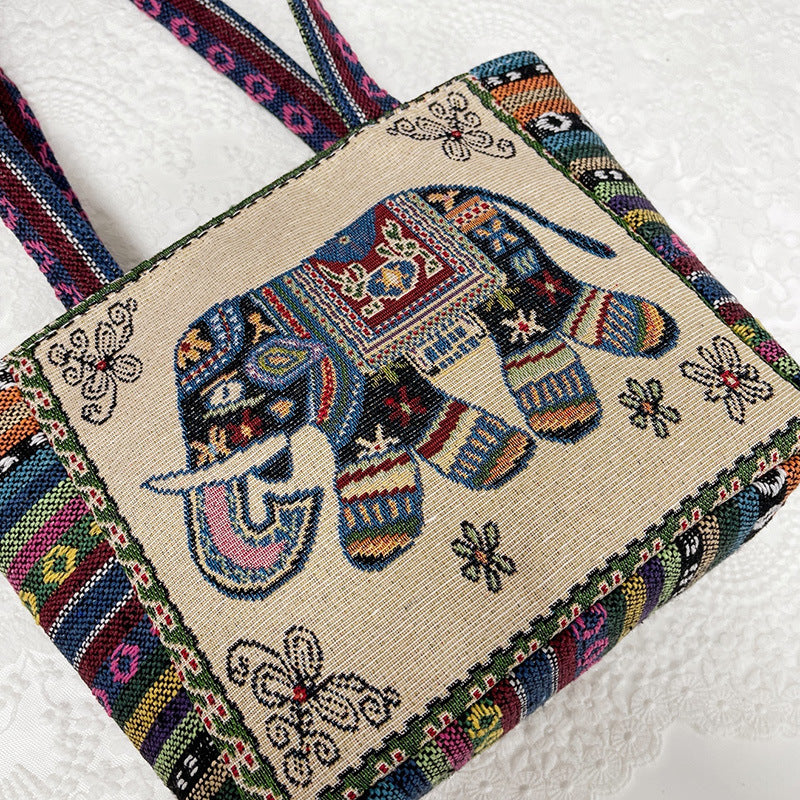Women's Vintage Embroidery Large Capacity Cloth Ethnic Style Shoulder Bags