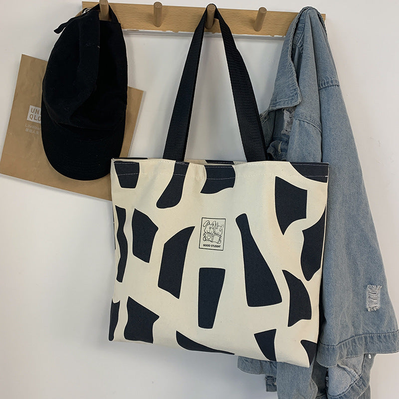 Female Class College Book Holding Korean Style With Zipper Artistic Shoulder Bags