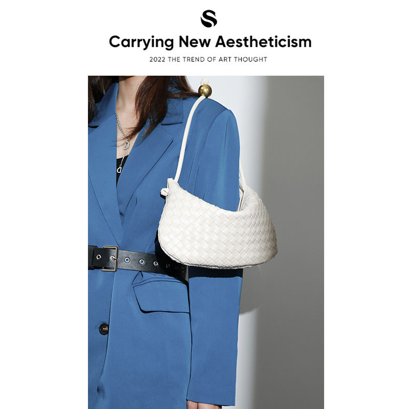 Women's Fashion Underarm Fresh Solid Color Dumpling Shoulder Bags