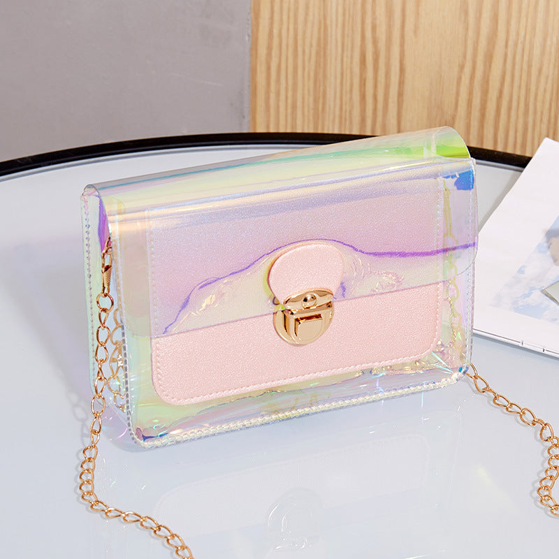 Women's Transparent Jelly Chain Fashionable Elegant Mobile Shoulder Bags