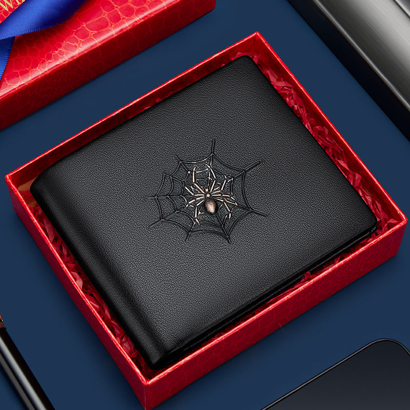 Men's Emperor Paul Short Genuine Cattlehide Leather Surface Fashion Trendy Men's Wallet