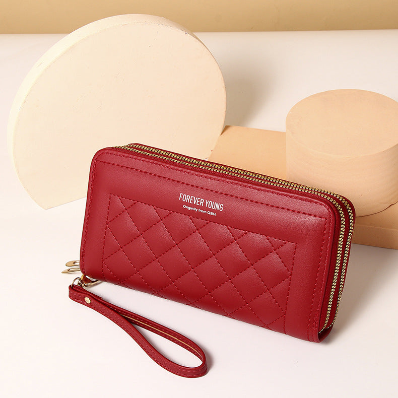 Women's Clutch Korean Mobile Double Zipper Large Ladies Wallets
