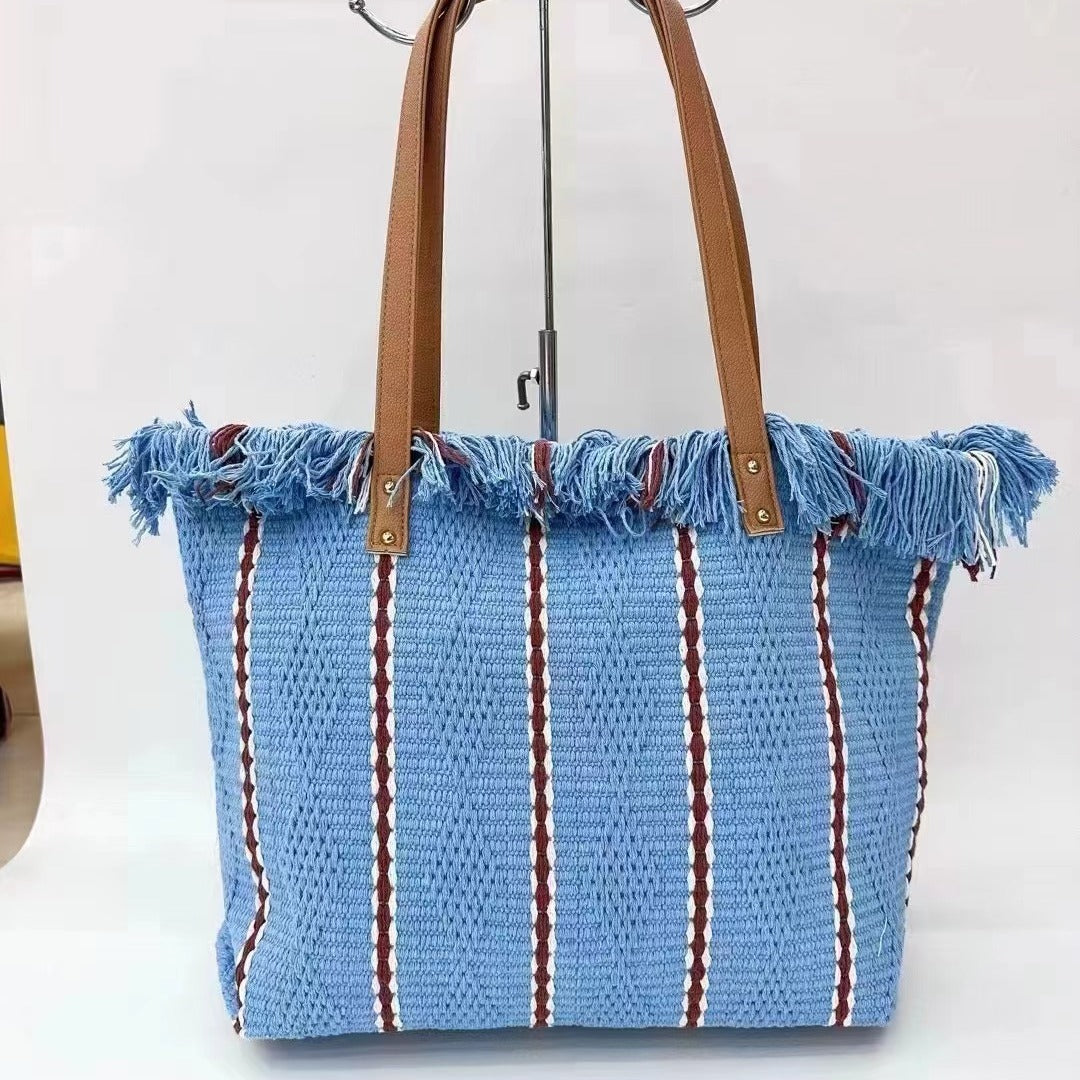 Women's Beach Big Fashion Simple Tassel Mummy Shoulder Bags
