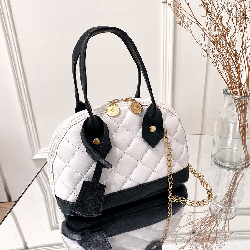 Women's Simple Fashion Rhombus Color Contrasting Shells Handbags