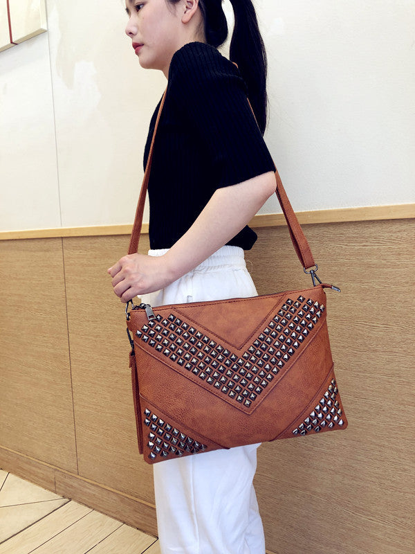 Women's & Men's & Fashion Rivet Clutch Ding Envelope Bags