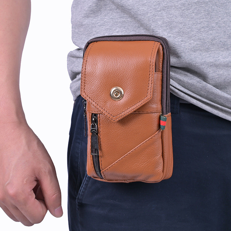 Men's Leather Vertical One Outdoors Across Mobile Men's Waist Packs