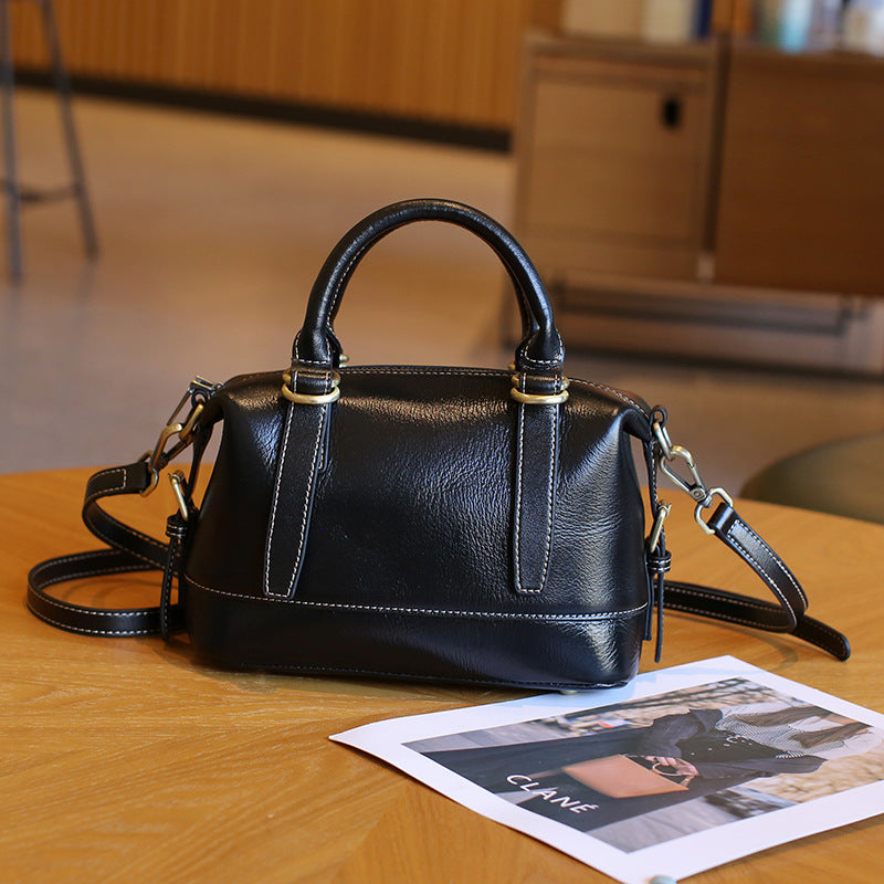 Women's Spring Genuine Leather Boston High-grade First Bags