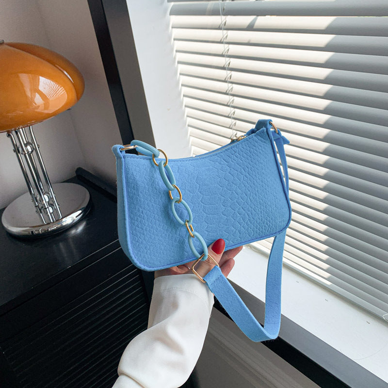 Women's Style Design Underarm Contrast Color Fashion Large Capacity Trendy Shoulder Bags