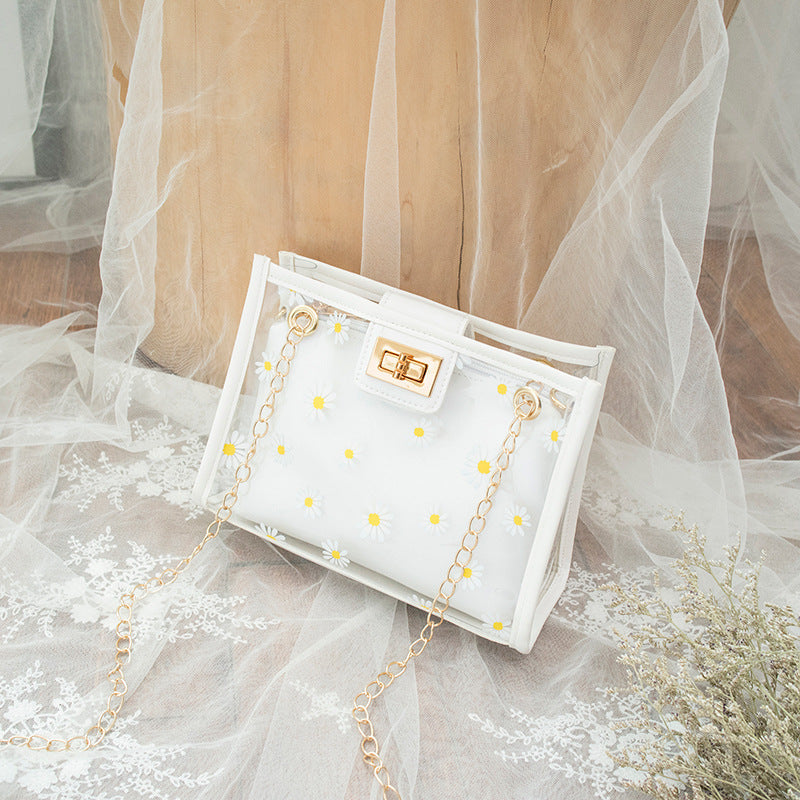 Transparent Son Mother Flower Little Daisy Crossbody Bags