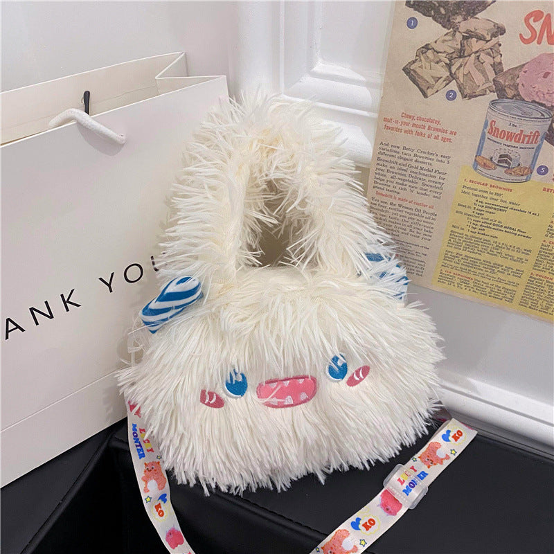 Women's Heart Cartoon Monster Cute Veet Cell Shoulder Bags