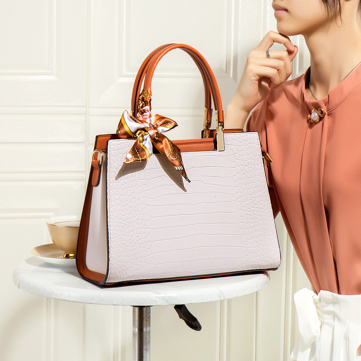 Women's Day Gift For Mother Elegant Crocodile Handbags