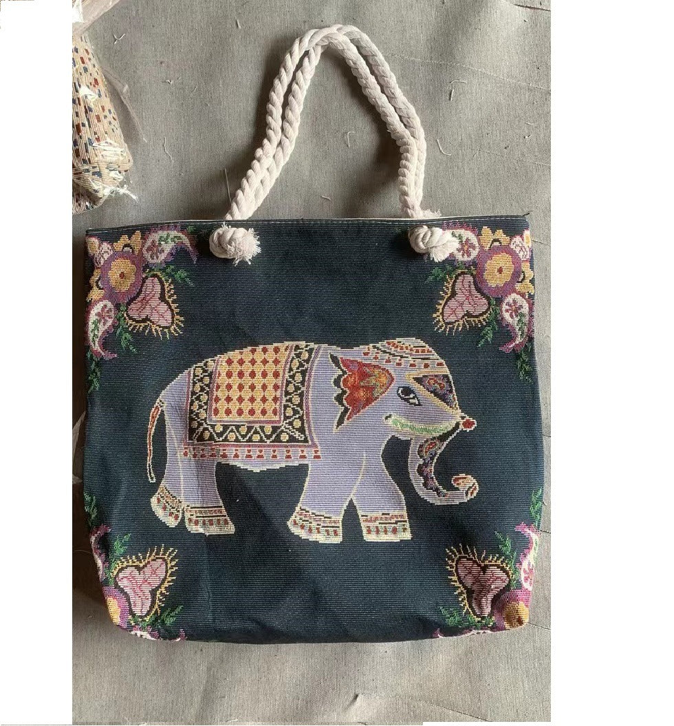 Ethnic Embroidery Double-sided Scenic Spot Thick Shoulder Bags
