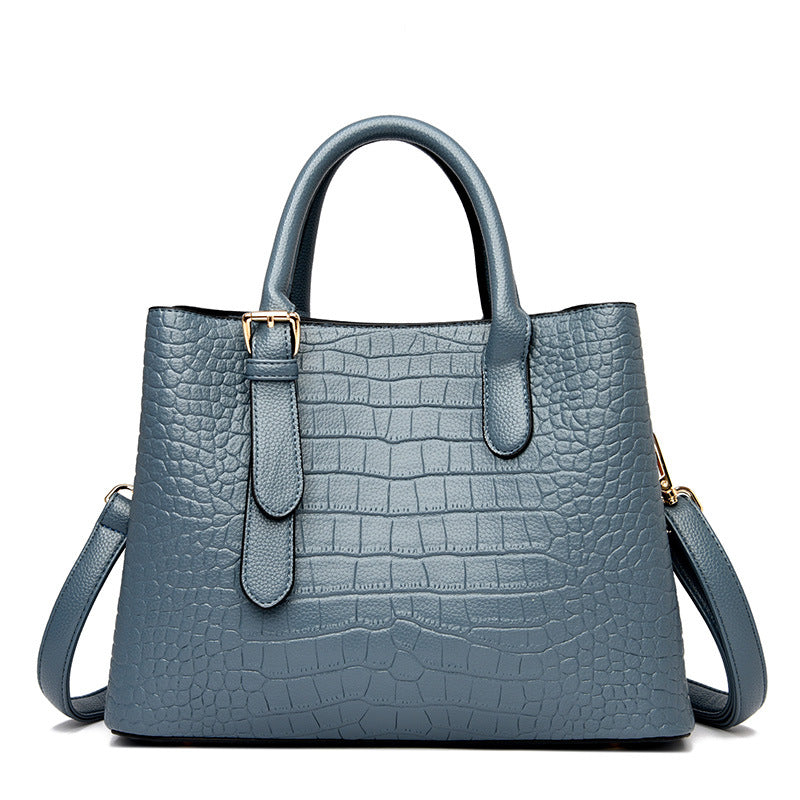 Women's Classic Crocodile Pattern Large Capacity Handbags