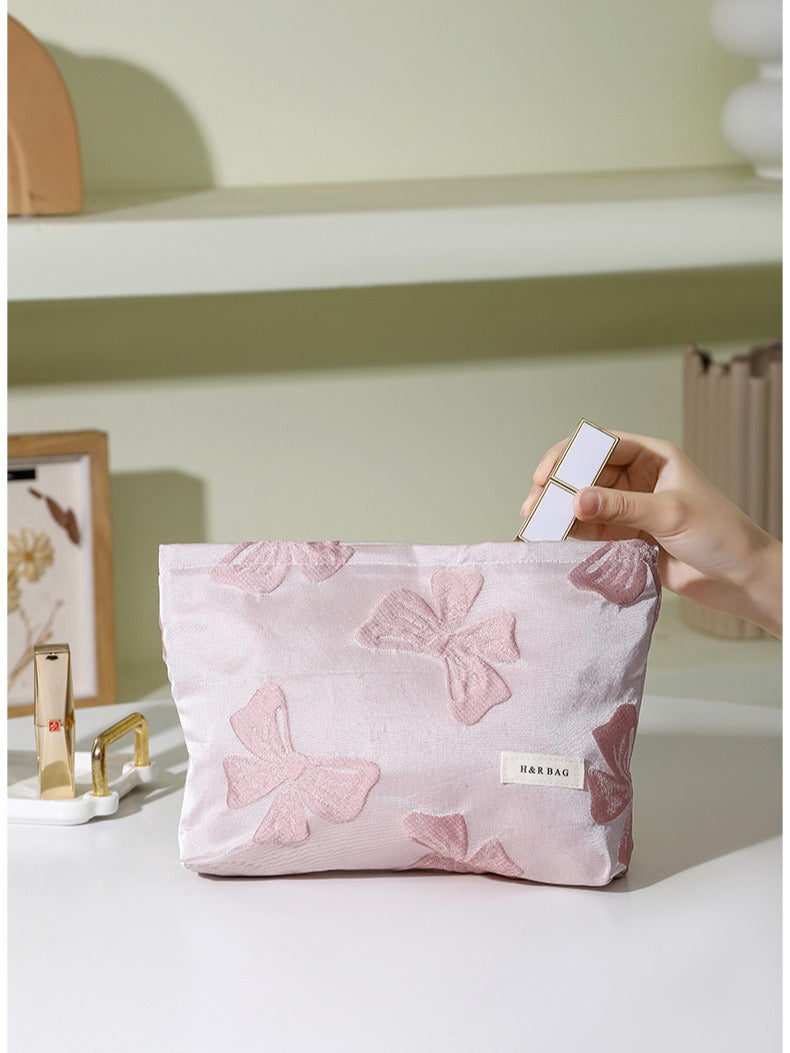 Style Bowknot Storage Portable Wash Finishing Large Cosmetic Bags