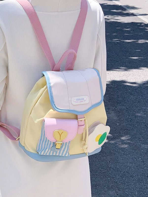 Mini College Cute Contrast Color Size Backpacks