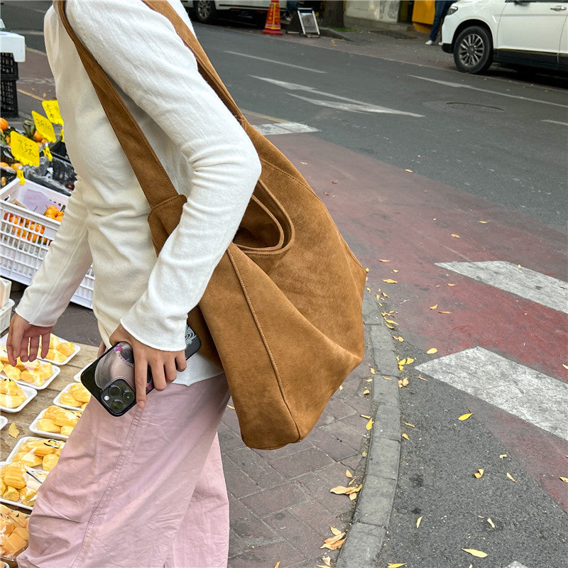 Women's Style Loose Soft Glutinous Retro Versatile Practical Shoulder Bags