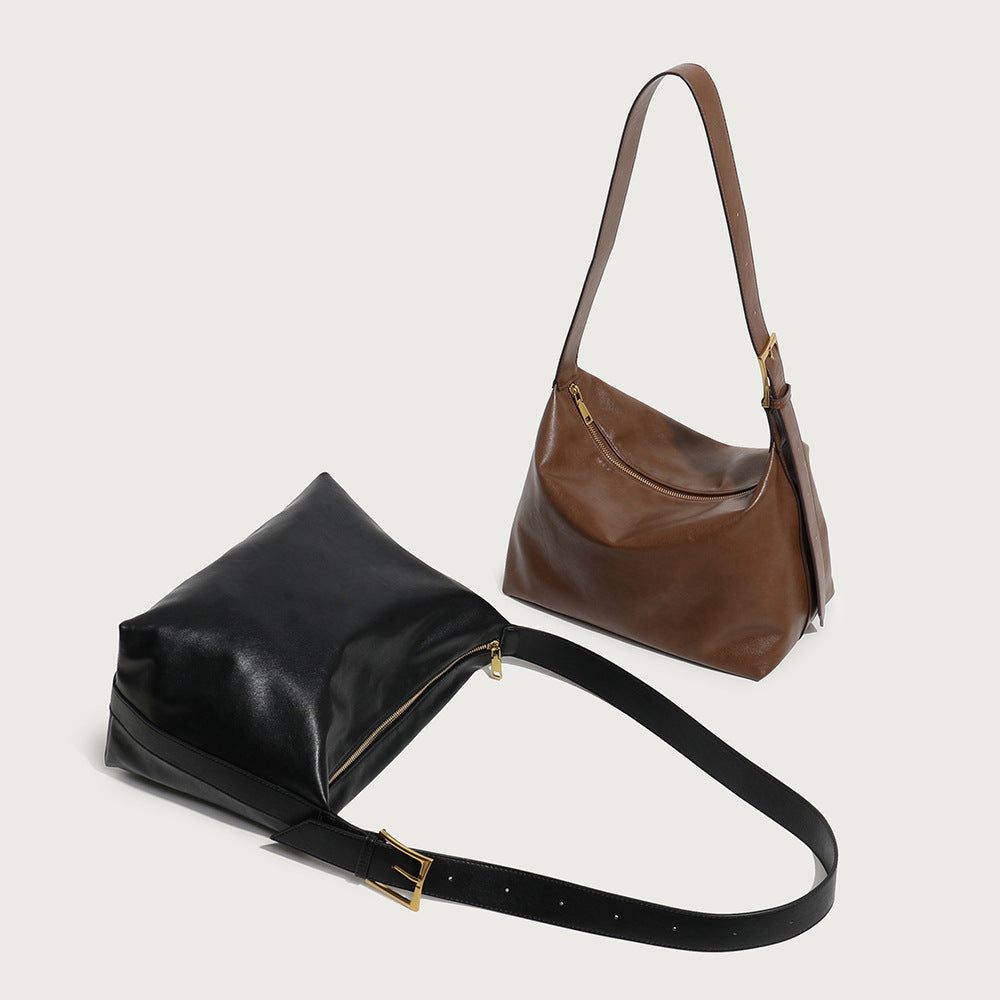 Women's Versatile Retro Fashion Soft Leather Commuter Shoulder Bags