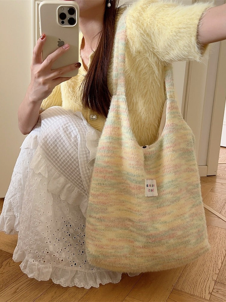 Women's Cute Furry Large Capacity Book Single Shoulder Bags