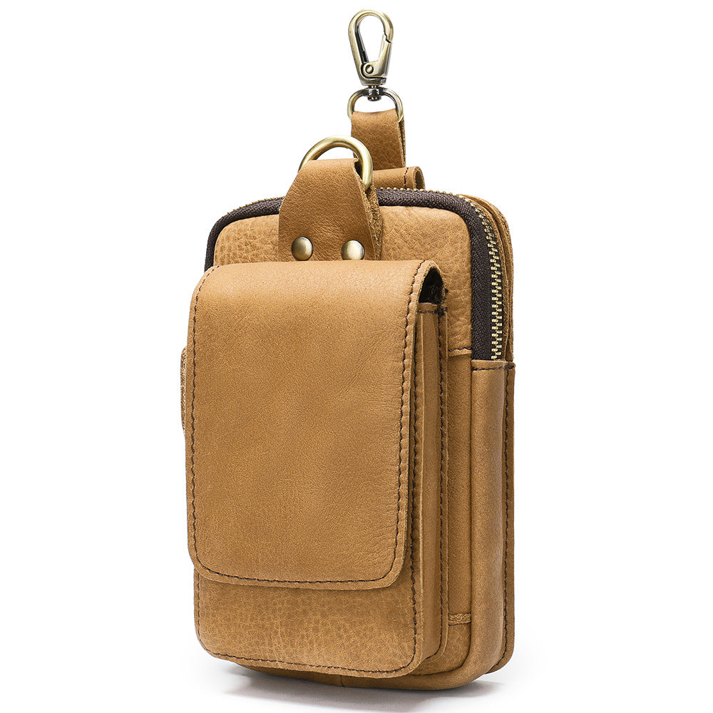 Men's Leather Construction Site Multifunctional Hanging Men's Waist Packs