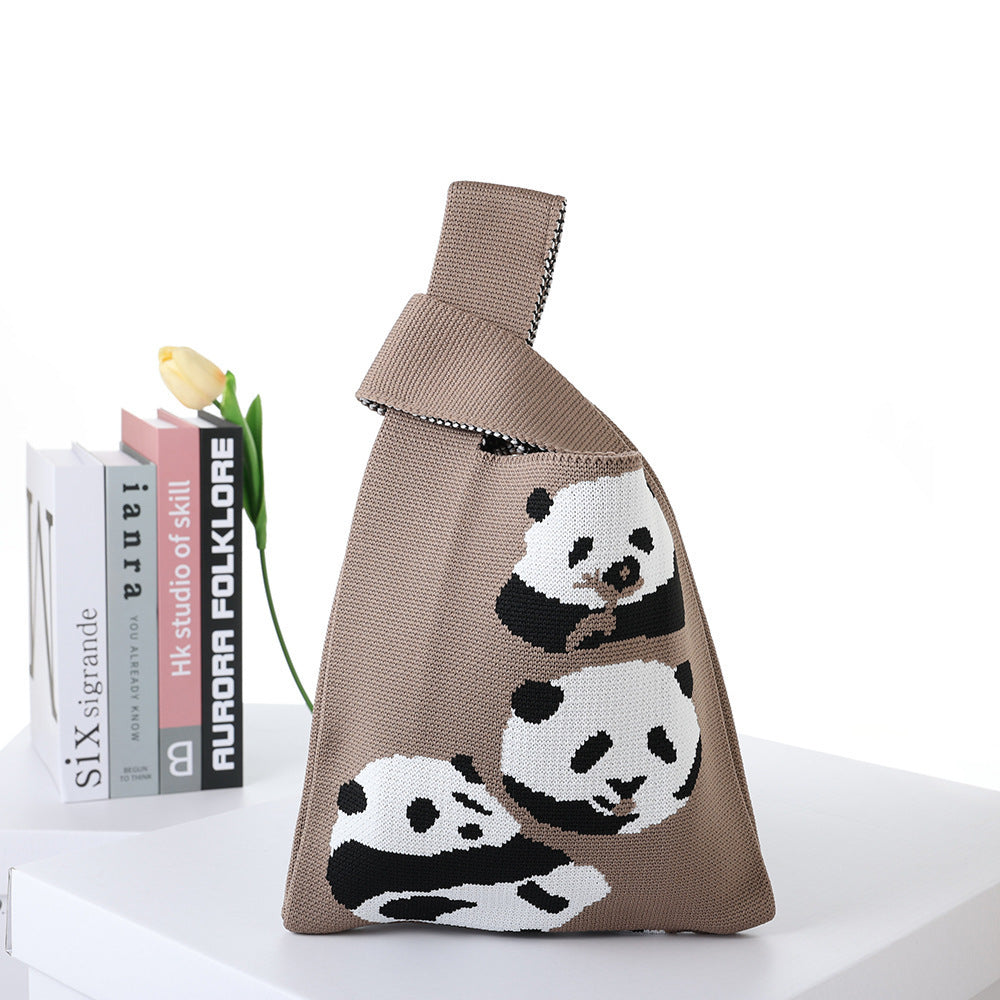 Back Panda Large Versatile Capacity Quarte Handbags