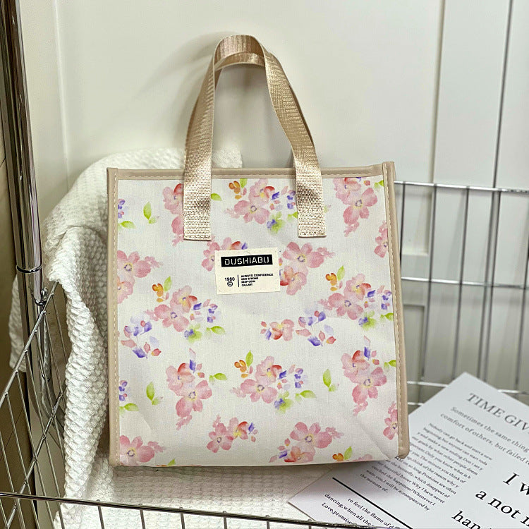 Floral Large Capacity Portable Wash Lunch Box Bags