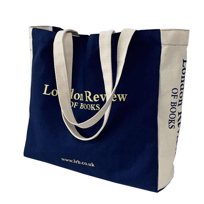 Letters Large Capacity Canvas College Style Shoulder Bags