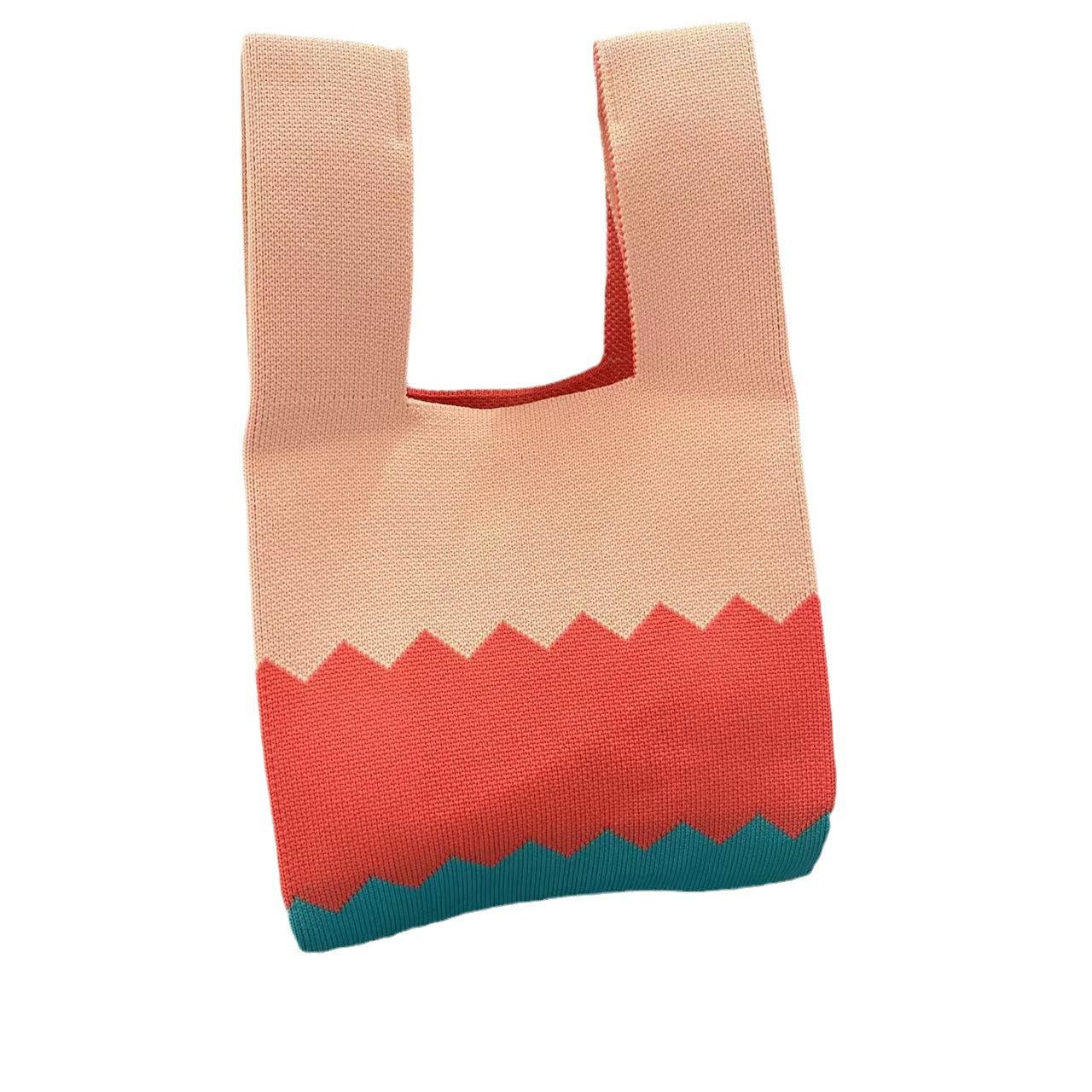 Women's Summer Chessboard Plaid Wool Knitted Woven Shoulder Bags