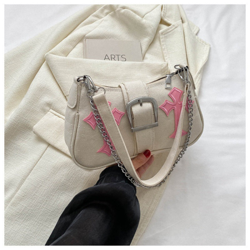 Women's Personality Trendy Design Solid Color Canvas Hot Shoulder Bags