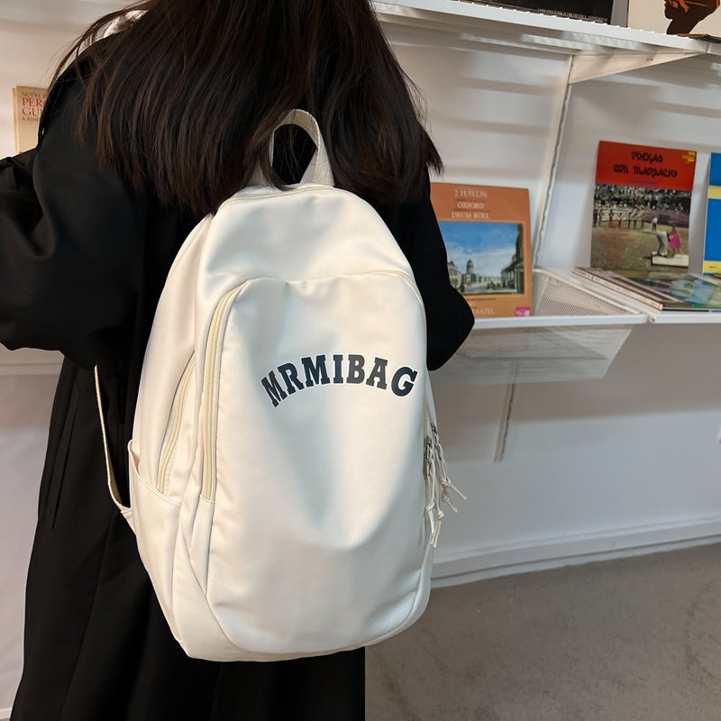Women's Retro Alphabet Solid Color High And Backpacks