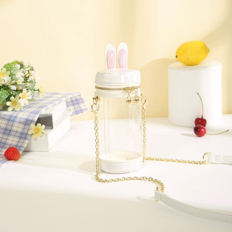 Cotton Doll Transparent Cartoon Rabbit Ear Shoulder Bags