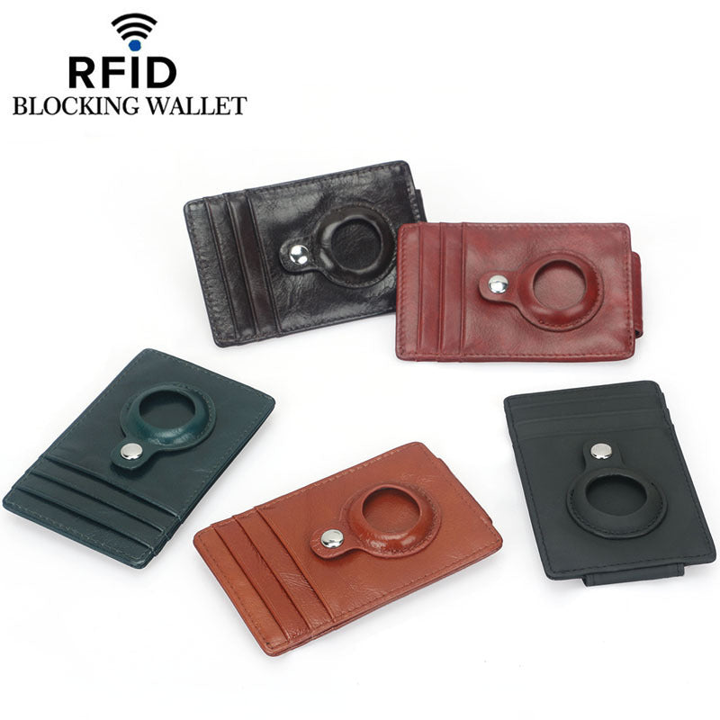 Apple Tracker Protective First Layer Cowhide Card Holder